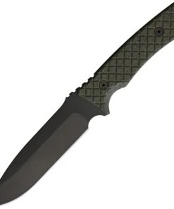 Actilam Spartan Blades Damysus Fixed Blade 3BKGR, 5.5" 1095 Cro-Van Black Plain Blade, Green Micarta Handle