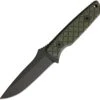Spartan Blades Alala Fixed Blade 4BKGR, 3.7" 1095 Cro-Van Black Plain Blade, Green Micarta Handle