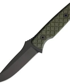 Spartan Blades Alala Fixed Blade 4BKGR, 3.7" 1095 Cro-Van Black Plain Blade, Green Micarta Handle