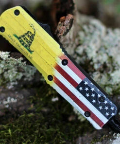 Templar Knife Co. Templar Knife Small OTF Don't Tread On Me S-DTOM-13-2, 2.75" 440C Satin Dagger Blade, Aluminum Zinc Handle 6 Templar Knife Co. Templar Knife Small OTF Don't Tread On Me S-DTOM-13-2, 2.75" 440C Satin Dagger Blade, Aluminum Zinc Handle -Knifeworks Sales Store SDTOM.1 46606.1604335935