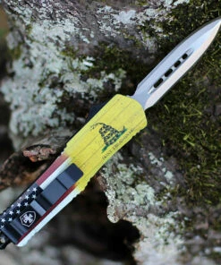 Templar Knife Co. Templar Knife Small OTF Don't Tread On Me S-DTOM-13-2, 2.75" 440C Satin Dagger Blade, Aluminum Zinc Handle 5 Templar Knife Co. Templar Knife Small OTF Don't Tread On Me S-DTOM-13-2, 2.75" 440C Satin Dagger Blade, Aluminum Zinc Handle -Knifeworks Sales Store SDTOM132 52282.1604335935