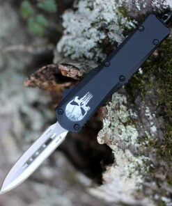 Templar Knife Co. Templar Knife Small OTF Fallen S-FL-13-2, 2.75" 440C Satin Dagger Blade, Aluminum Zinc Handle