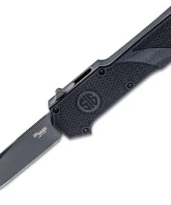 Hogue SIG Sauer Compound Tactical OTF 36032, 3.5" S30V Gray Cerakote Finish Clip Point Plain Blade, Solid Black G-10 Handle