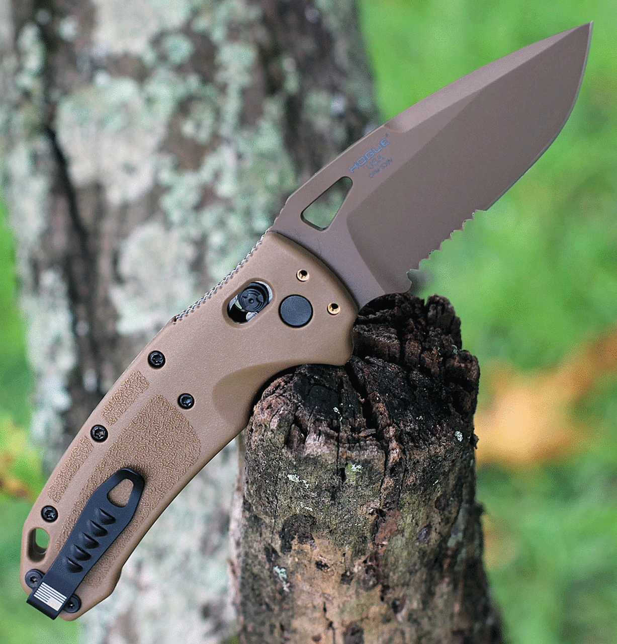 Hogue SIG Sauer K320 ABLE Lock - Coyote (3.5" CPM-S30V PVD Par. Serr) 36373 2 Hogue SIG Sauer K320 ABLE Lock - Coyote (3.5" CPM-S30V PVD Par. Serr) 36373 - Image 2