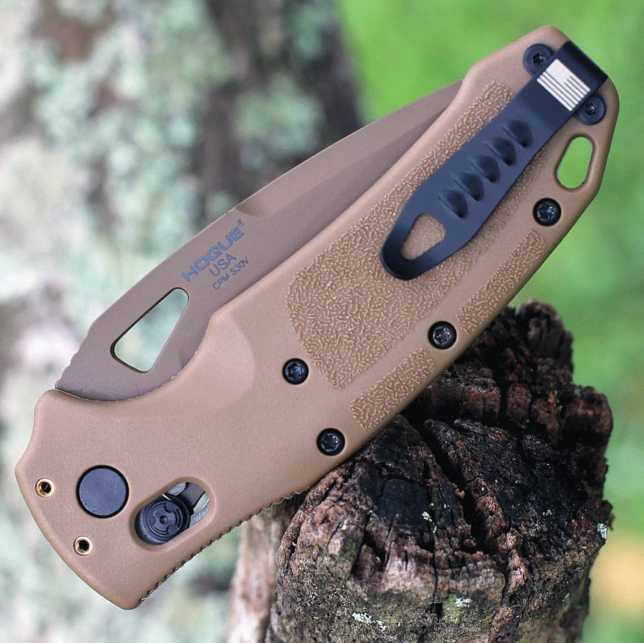 Hogue SIG Sauer K320 ABLE Lock - Coyote (3.5" CPM-S30V PVD Par. Serr) 36373 4 Hogue SIG Sauer K320 ABLE Lock - Coyote (3.5" CPM-S30V PVD Par. Serr) 36373 - Image 4