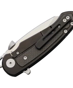 Krudo Knives Vice - Black Stainless Steel CF (3.50" Satin) KVEC030 -Knifeworks Sales Store SNG030 1 35665.1627503542