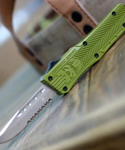 CobraTec Knives SODCTK-1SDS Small CTK-1, 2.75" D2 Steel Drop Serrated Blade, OD Green Handle
