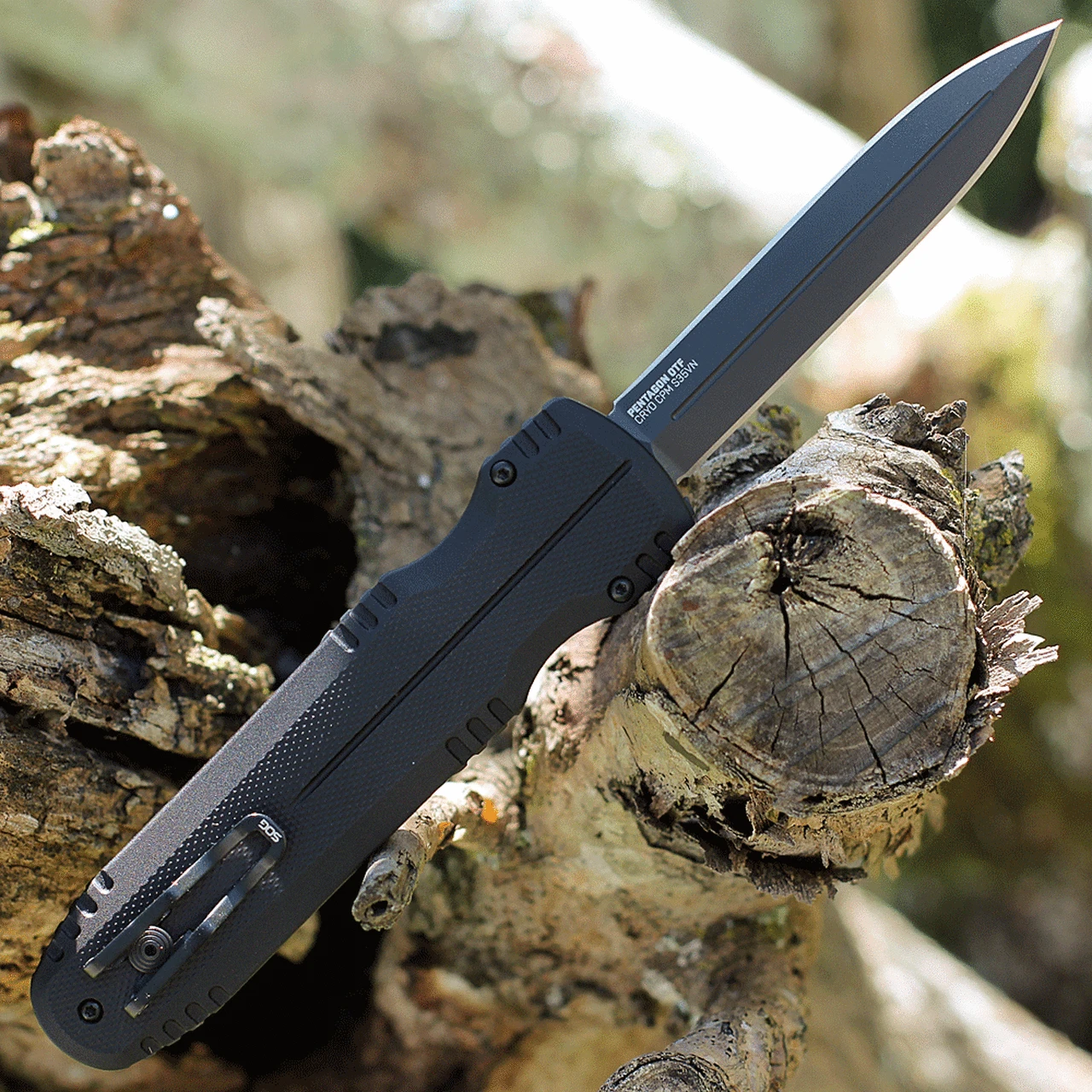 SOG Pentagon OTF Automatic Knife Black (3.8" S35VN BlK) 15-61-01-57 2 SOG Pentagon OTF Automatic Knife Black (3.8" S35VN BlK) 15-61-01-57 - Image 2