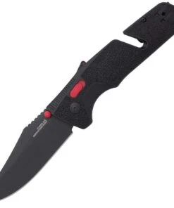SOG 11120157 Trident MK3 AT-XR 3.75 " D2 Black Plain Edge, Red and Black GRN Handles