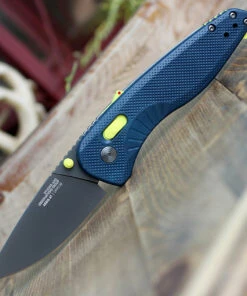 SOG 11410357 Aegis MK3 AT-XR 3.13" D2 Drop Point, Indigo and Acid GRN Handles