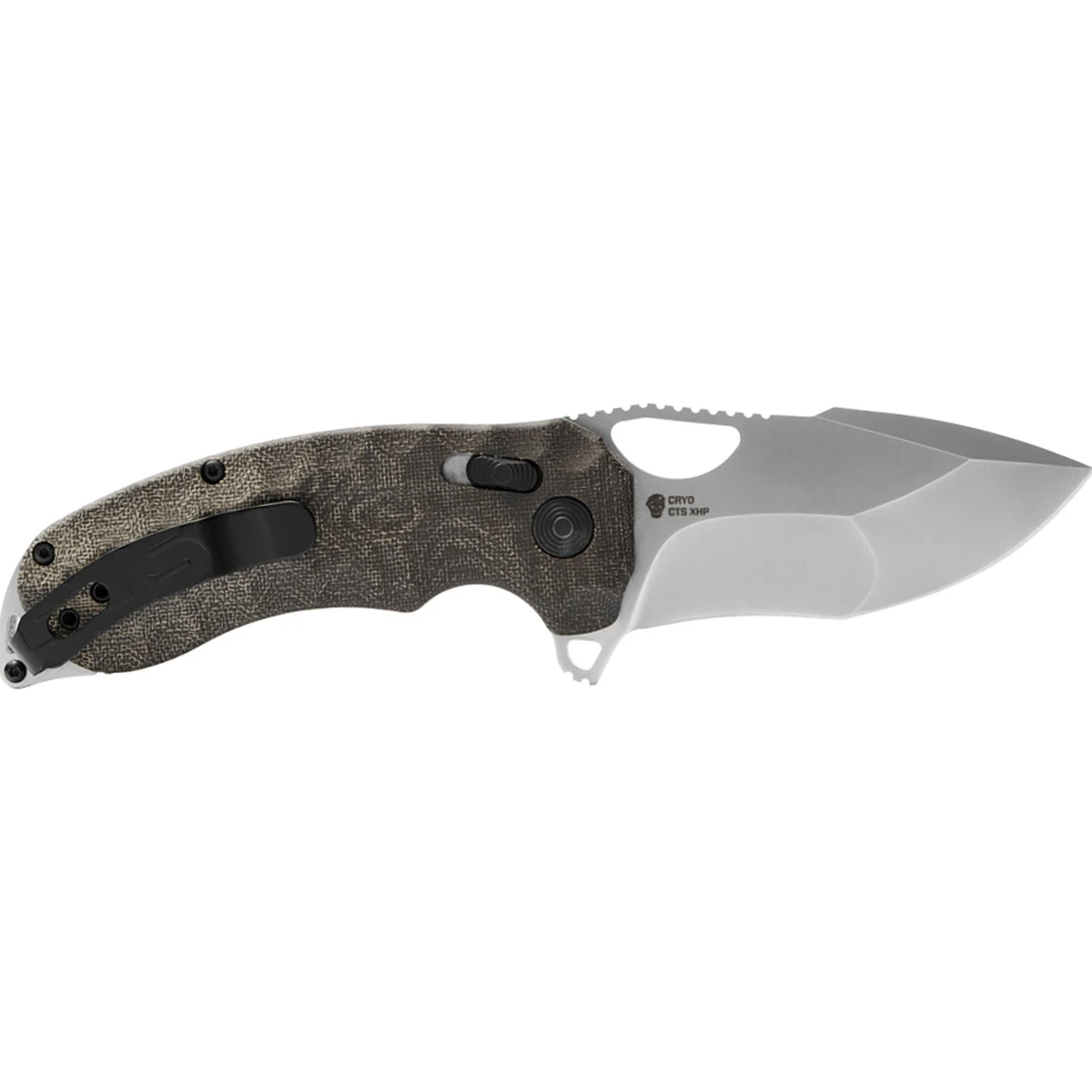 SOG Kiku XR Folding Knife 3.03" CTS XHP Satin Blade, Natural Linen Micarta Handles 2 SOG Kiku XR Folding Knife 3.03" CTS XHP Satin Blade, Natural Linen Micarta Handles - Image 2