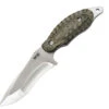 SOG Kiku Fixed Blade KU-2022, 4.1" S35VN Satin Plain Blade, Green Linen Micarta Handle, Black Kydex Sheath