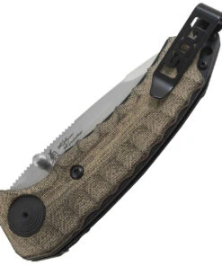 SOG Kiku Assisted Folding Knife KU-3003, 3.5" CPM-S35VN Satin Compound Tanto Plain Blade, Green Linen Micarta Handle 7 SOG Kiku Assisted Folding Knife KU-3003, 3.5" CPM-S35VN Satin Compound Tanto Plain Blade, Green Linen Micarta Handle -Knifeworks Sales Store SOGKU3003ntc 55943.1619708934