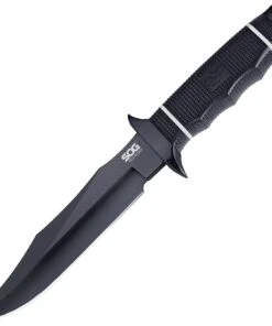 SOG Tech Bowie, Kraton Handle, Black Blade, Kydex Sheath