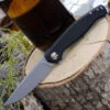 GiantMouse ACE Sonoma Frame Lock Knife, 3.3" Stonewash M390 Drop Point Blade, Black PVD Titanium Handle