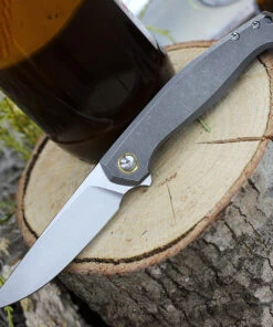 GiantMouse ACE Sonoma Frame Lock Knife, 3.3" Satin M390 Drop Point Blade, Titanium Handle