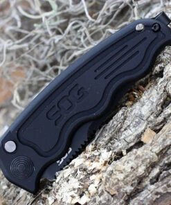 SOG-TAC Mini Auto ST-11, 3.0" AUS-8 Clip Point Black Plain Blade, Black Aluminum Handle -Knifeworks Sales Store ST 11.3 77511.1616524574