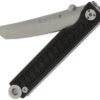 StatGear Pocket Samurai Folding Knife STAT102, 2.1" 44OC Satin Plain Blade, Black Aluminum Handle