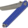 StatGear Pocket Samurai Folding Knife STAT107, 2.1" 44OC Satin Plain Blade, Blue Aluminum Handle