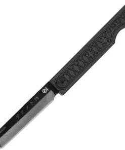 StatGear Pocket Samurai Folding Knife STAT116, 2.1" 44OC Satin Plain Blade, Black Aluminum Handle