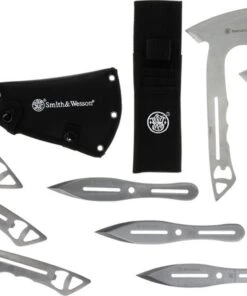 Smith and Wesson Smith & Wesson Bullseye Throwing Knife Set 1139486, 9 Throwing knives w/ Synthetic Sheaths