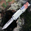 Templar Knife Co. Templar Knife Small OTF We The People S-WTP-23-2, 2.75" 440C Satin Tanto Blade, Aluminum Zinc Handle