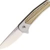 Alliance Designs ALS1GO Scout Framelock Gold, 2.4" RWL34 Plain Blade, Anodized Handle