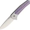 Alliance Designs ALS1P Scout Framelock Purple, 2.4" RWL34 Plain Blade, Anodized Handle