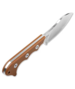 QSP Knife Neckmuk Neck Knife QS125-B, 2.875" D2 Plain Blade, Brown G-10 Handle