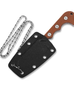 QSP Knife Neckmuk Neck Knife QS125-E, 2.875" D2 Plain Blade, Brown Linen Micarta Handle -Knifeworks Sales Store Screenshot 2021 01 15 QS125 E QSP KNIFE 2 34181.1610729950