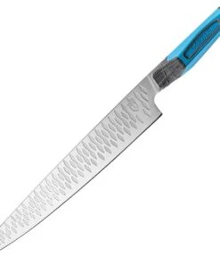 Gerber Sengyo 31-003866, 9.5" 9CR Plain Blade, Gray/Cyan Synthetic Hydrotread Gripped Handle