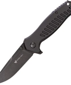Steel Will Small Barghest F37M-03, 3.5" D2 Black Stonewashed Plain Blade, Black G10 Handle