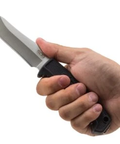 SOG Field Knife FK1001-CP, 4" 7Cr17MoV Stainless Plain Blade, Black TPR Handle -Knifeworks Sales Store Sog Field knife 3 17671.1616523864