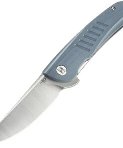 Bestech Knives Swift Linerlock G30E, 3.5" D2 Satin Plain Blade, Grey G10 Handle