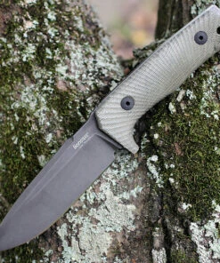 LionSteel T5BCVG, 5.04" Niolox Black Stonewash Blade, Green Canvas Micarta Handle -Knifeworks Sales Store T5BCVG.4 38914.1590075067