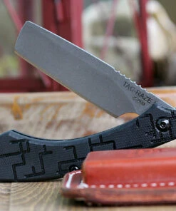 Tops Knives TRAZ03 Tac Raze Friction Folding Knife , 3.13 1095 RC Tumble Finish, Black G10 Handles -Knifeworks Sales Store TAC Raze 3.1 74605.1588279947