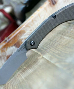 TOPS Knives TRAZ-04 Tac-Raze Friction Folding Knife , 3.13" 1095 Re-curve Tanto, Green Canvas Micarta