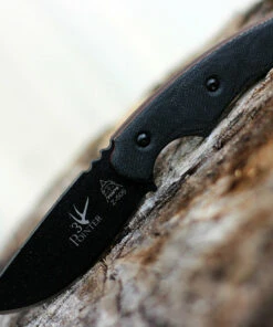 TOPS Knives 3 Pointer Black Canvas 3PR-01, 3.13" 1095 Carbon Steel Black Blade, Black Canvas Handle