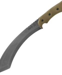 Tops AKLU-01 A-Klub, 12.38" 1095 Acid Rain Blade, Green Canvas Micarta Handle