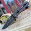 Tops FKMD & T.O.P.S. USA Collaboration FX-CQT-747, 4.5" N690Co Steel Black Clip Point Blade, G-10 Handle