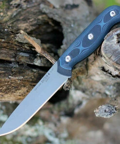 Tops Knives Dicer 4 Steak Knife DCR4-01, 4.38" CPM S35VN Tumble Blade, Blue/Black G10 Handle