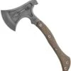 TOPS Knives Hammer Hawk Axe HAMH-01, 14.5" Overall 1075 Gray Axe / Tomahawk, OD Green Micarta Handle, Brown Leather Sheath