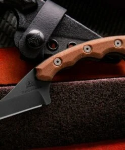 Tops Poker TPKR-01, 2.5" 1095 Carbon Steel, Canvas Micarta Handle