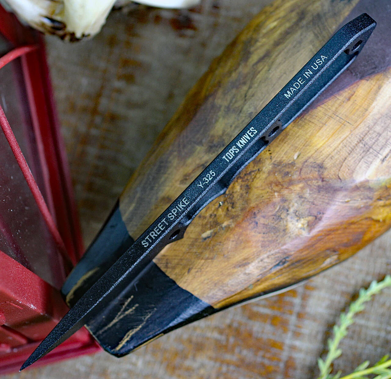 TOPS Street Spike STS-01, 2.75" 1095 Black Coating Plain Blade Skeletonized, Black Kydex Sheath 5 TOPS Street Spike STS-01, 2.75" 1095 Black Coating Plain Blade Skeletonized, Black Kydex Sheath - Image 5