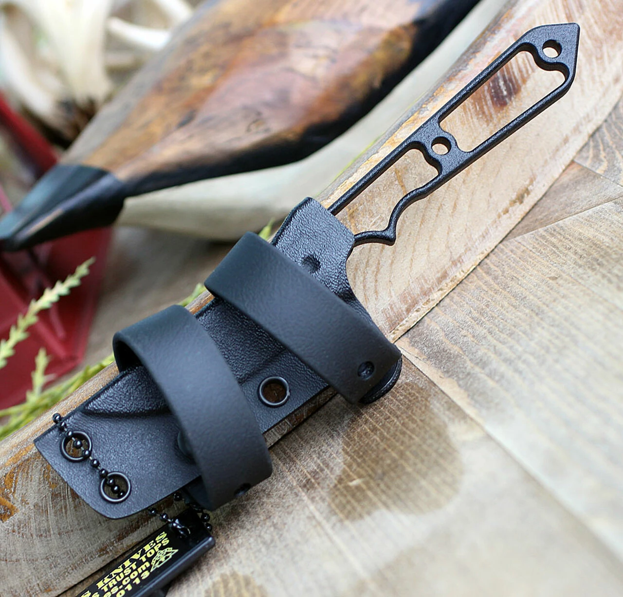 TOPS Street Spike STS-01, 2.75" 1095 Black Coating Plain Blade Skeletonized, Black Kydex Sheath 4 TOPS Street Spike STS-01, 2.75" 1095 Black Coating Plain Blade Skeletonized, Black Kydex Sheath - Image 4