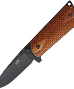 Ultimate Equipment M1911 Hammerhead UESKW, 3.5" 440C Stainless Steel Black Plain Blade, Checkered Walnut G-10 Handle