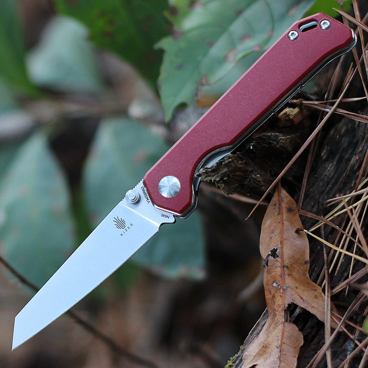 Kizer Cutlery Kizer Mini Begleiter - Red Micarta (2.87" N690 Satin) V3458RN3 1 Kizer Cutlery Kizer Mini Begleiter - Red Micarta (2.87" N690 Satin) V3458RN3