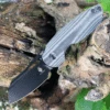 Kizer Cutlery October V3569A1, 2.92" CPM20-CV Black Plain Blade, Black Micarta Handles