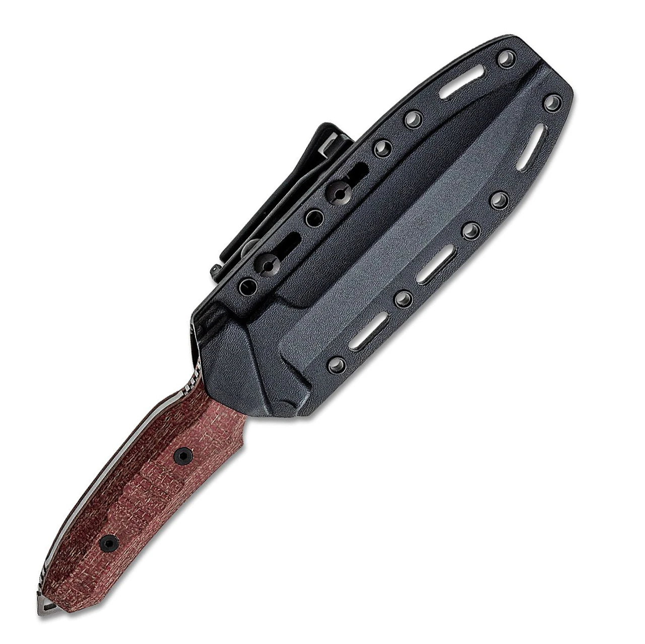 Viper Knives Fearless Fixed Blade 4018CR, 6.0" Sleipner Stonewash Single Edge Dagger, Red Canvas Burlap Handles, Kydex Sheath 3 Viper Knives Fearless Fixed Blade 4018CR, 6.0" Sleipner Stonewash Single Edge Dagger, Red Canvas Burlap Handles, Kydex Sheath - Image 3