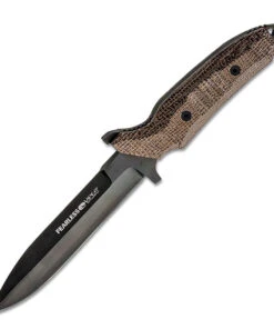 Viper Knives Fearless Fixed Blade 4020CM, 6.0" Sleipner Black PVD Coated Single Edge Dagger, Brown Canvas Burlap Micarta Handles, Kydex Sheath